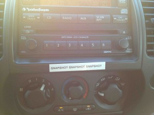 Snapshot of car radio and ac