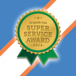 2014 Super Service Award Angie's list gold and green medal