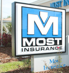 Most Insurance Financial Services outdoor company sign Tampa Florida