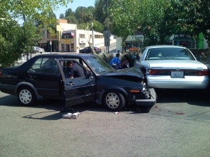 Parking Lot Accident two cars smashed